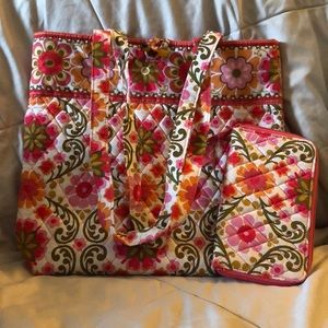 RETIRED Vera Bradley Folkloric Tote and Zip Wallet